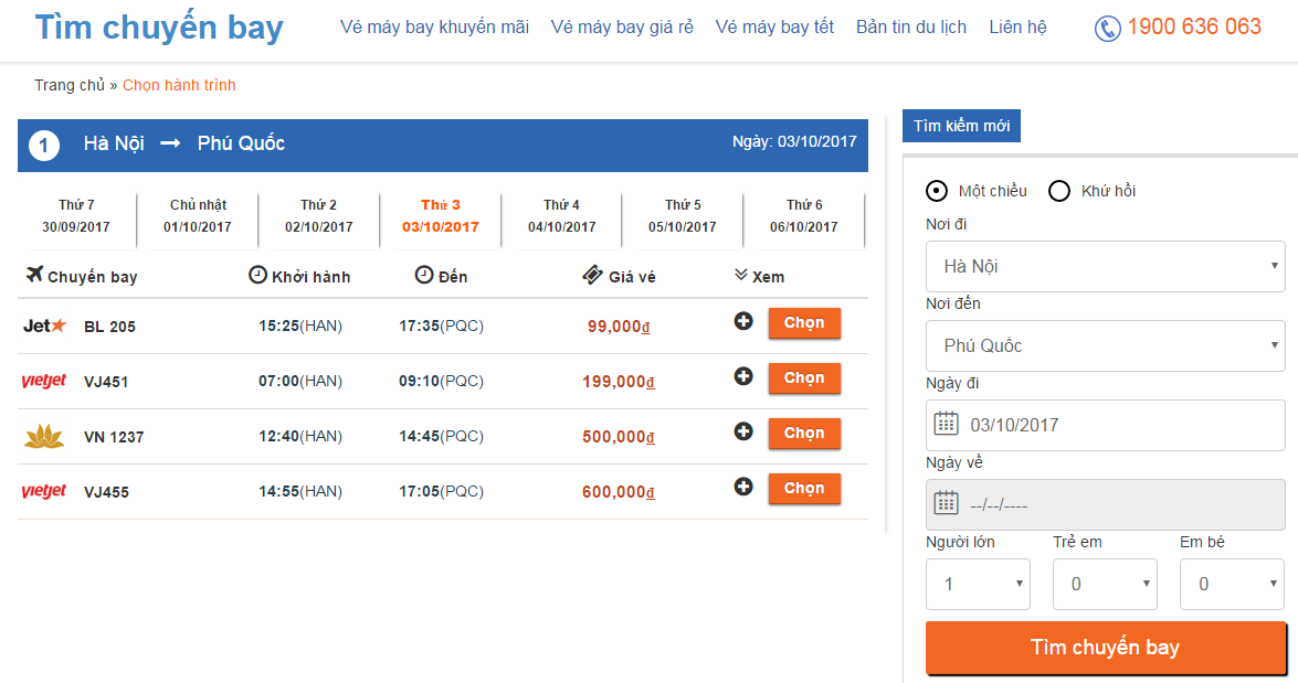 Tìm chuyến bay Viejet Jetstar Vietnam Airlines khuyến mãi giá rẻ