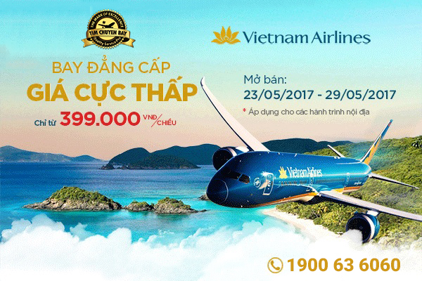 Vé máy bay giá rẻ Vietnam Airlines 399k