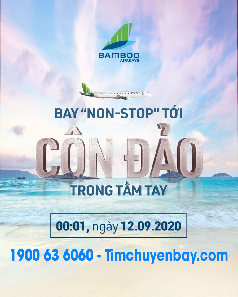 Vé máy bay đi Bamboo đi Côn Đảo đã mở bán tại Timchuyenbay.vn