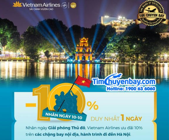 Vietnam Airlines ưu đãi ngày Giải phóng Thủ đô 10/10