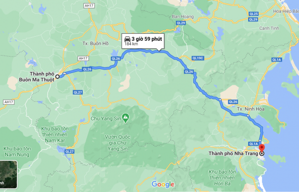 Khoảng cách từ Buôn Mê Thuột tới Nha Trang chỉ khoảng 184km nên di chuyển rất nhanh và thuận tiện