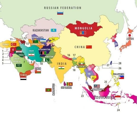 Châu Á gồm những nước nào