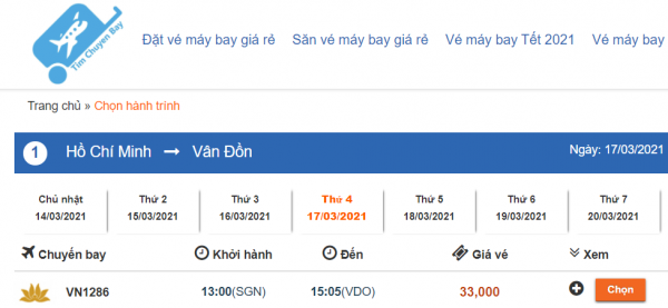 Vietnam Airlines khuyen mai ve may bay sai gon van don