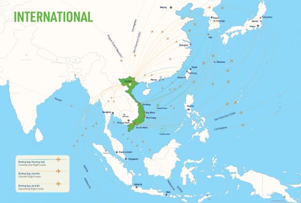 Mạng lưới đường bay quốc tế Bamboo Airways