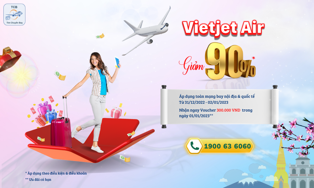 Đại tiệc quà to giảm đến 90% giá vé máy bay Vietjet