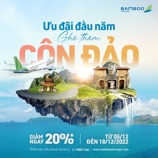 vé máy bay đi Côn Đảo khuyến mãi của Bamboo Airways