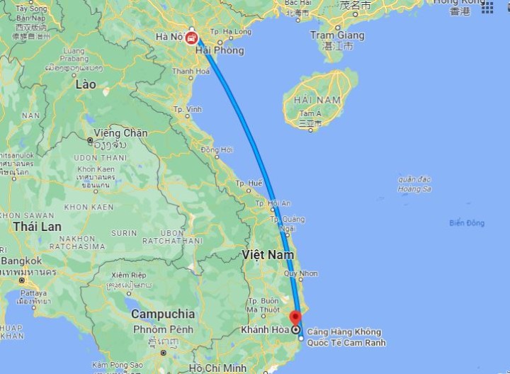 Di chuyển từ Hà Nội đến Khánh Hoà bằng đường hàng không